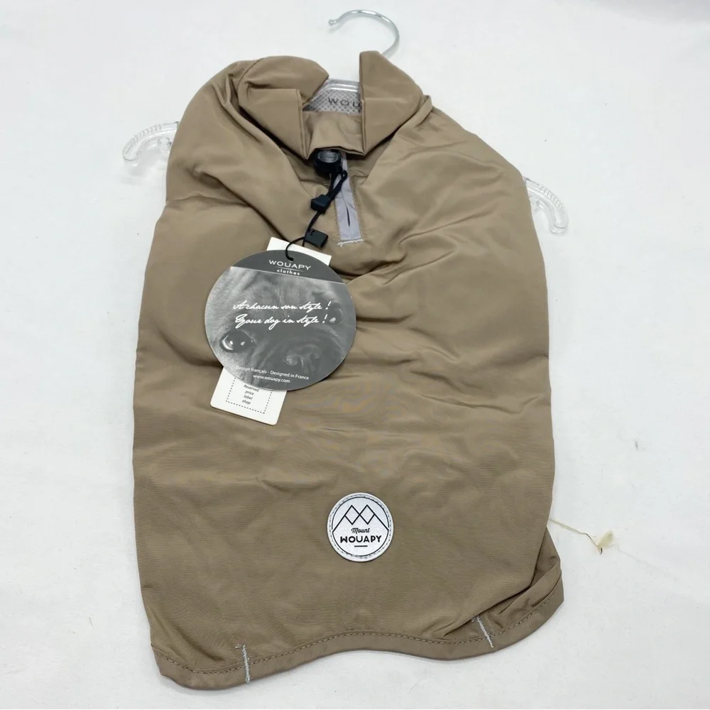 Wouapy Basic Raincoat for Small & Medium Dogs Khaki Sm NEW NWT